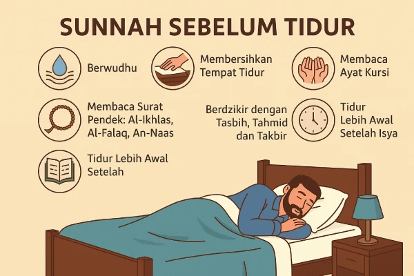 7 Sunnah Sebelum Tidur yang Dianjurkan Rasulullah SAW